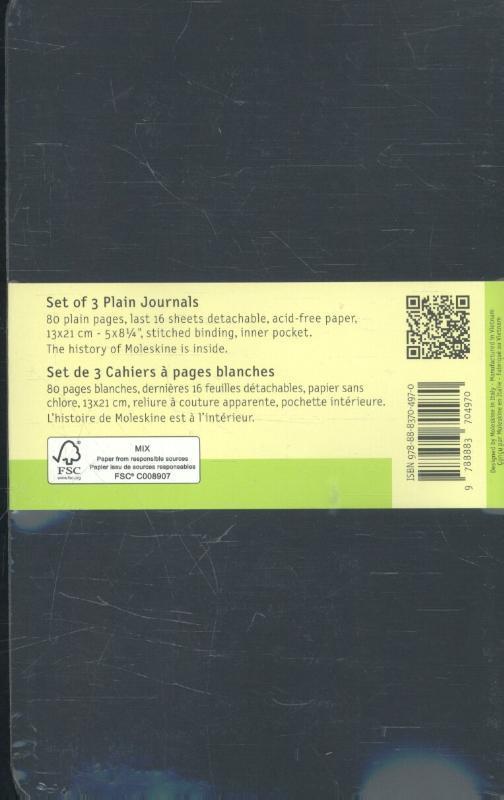 Weitere Ansicht: Moleskine Cahier, L/A5, 3er Set, Blanko, Kartoneinband, Schwarz