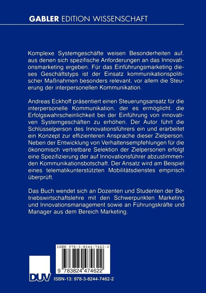 Weitere Ansicht: Einführung innovativer Systemgeschäfte | Andreas Eckhoff
