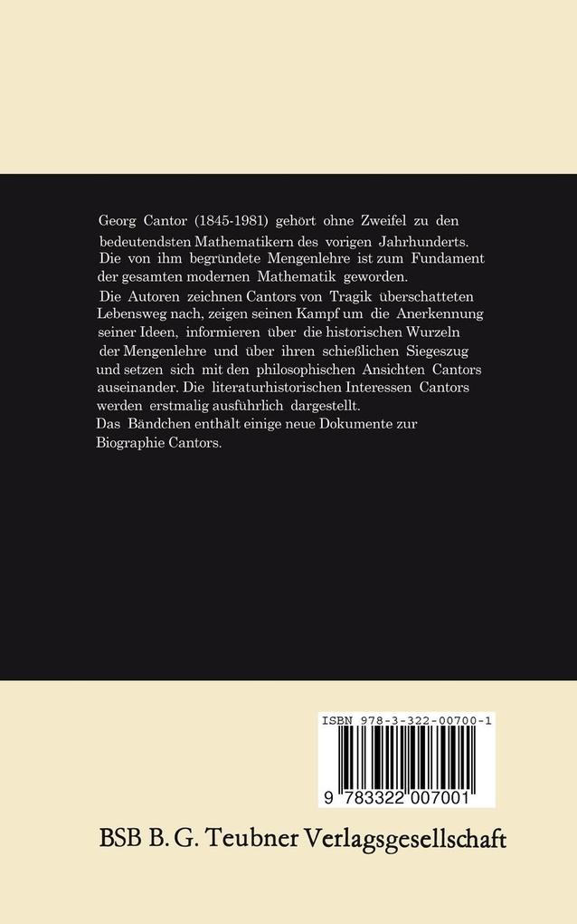 Weitere Ansicht: Georg Cantor | Hans-Joachim Ilgauds