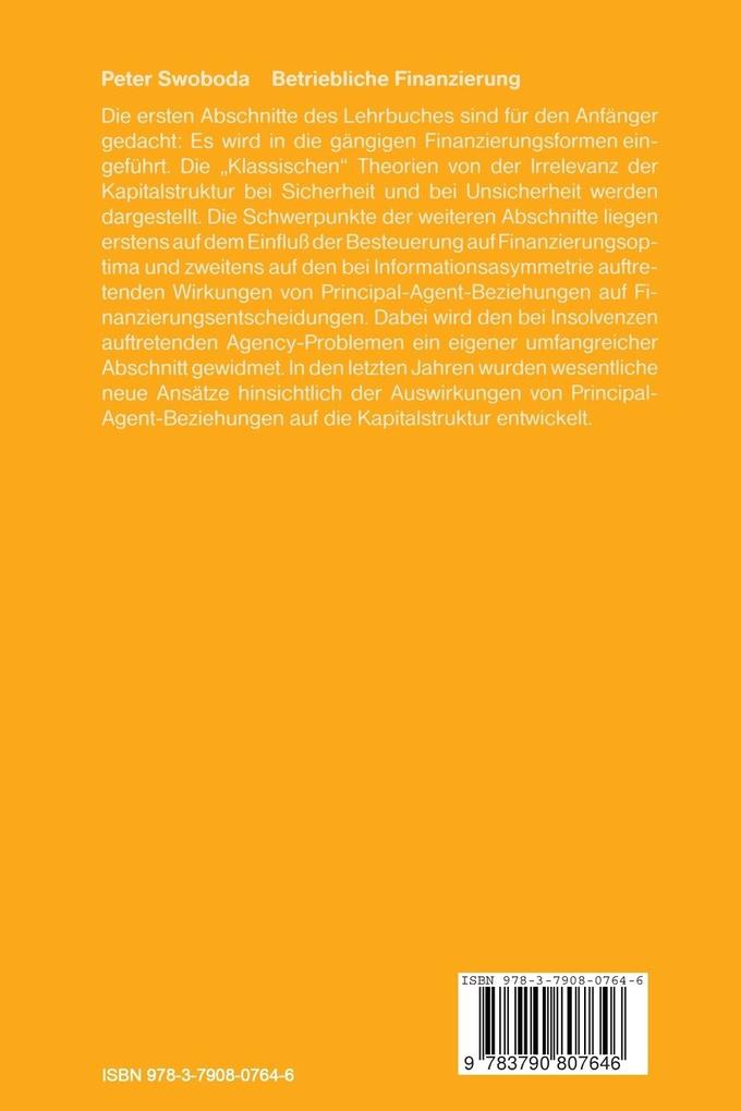 Weitere Ansicht: Betriebliche Finanzierung | Peter Swoboda