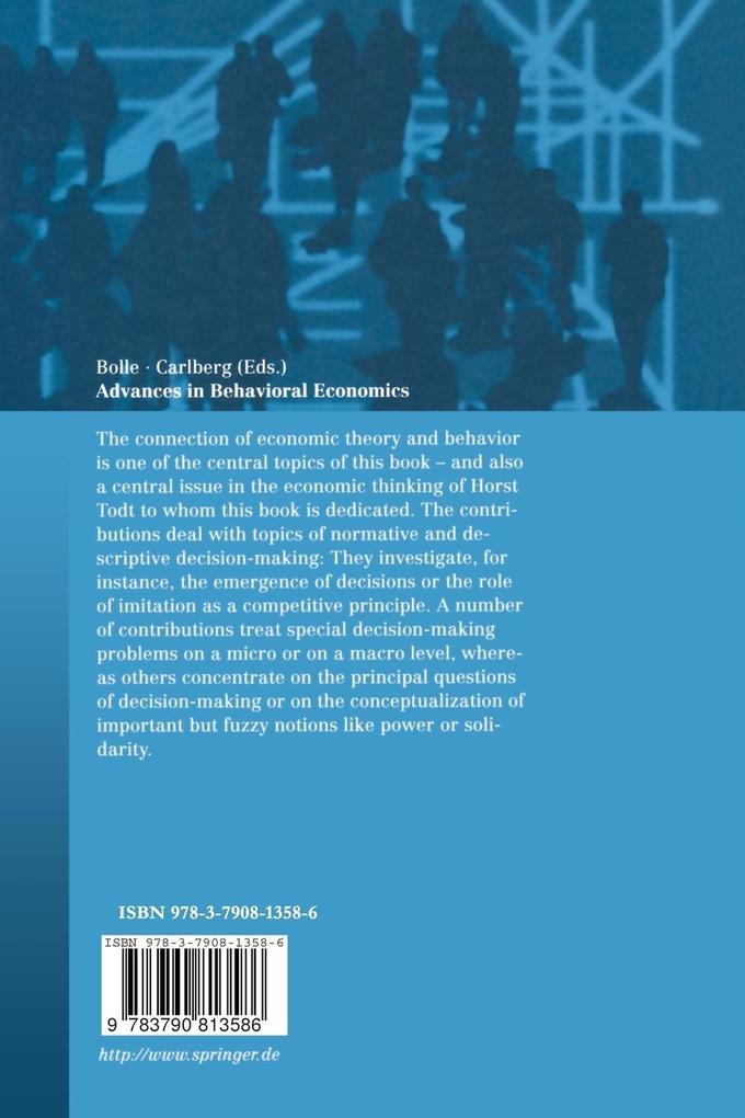 Weitere Ansicht: Advances in Behavioral Economics