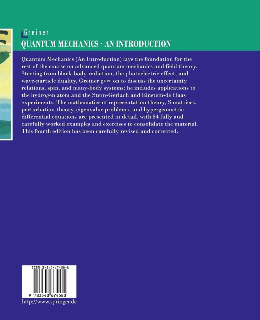 Weitere Ansicht: Quantum Mechanics | Walter Greiner