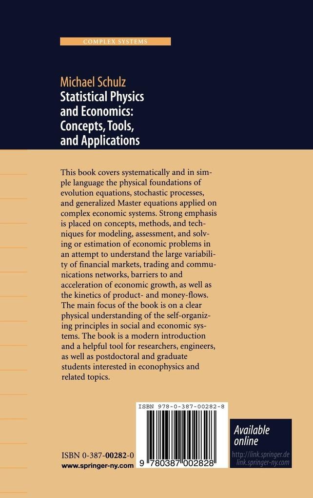Weitere Ansicht: Statistical Physics and Economics | Michael Schulz, M. Schulz