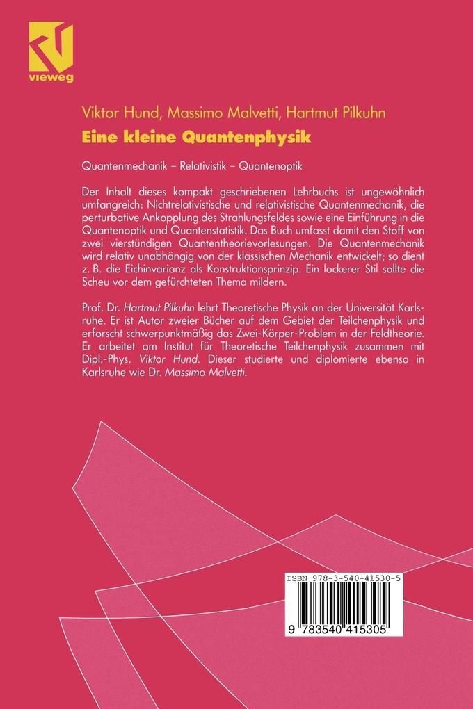 Weitere Ansicht: Eine kleine Quantenphysik | Viktor Hund, Massimo Malvetti, Hartmut Pilkuhn