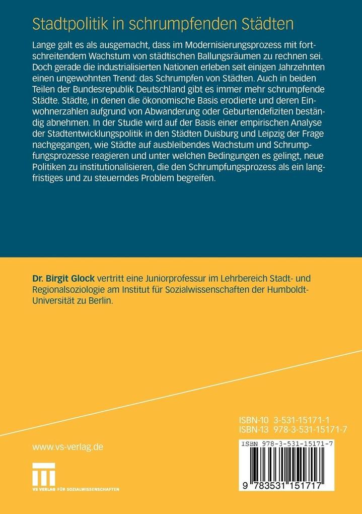 Weitere Ansicht: Stadtpolitik in schrumpfenden Städten | Birgit Glock