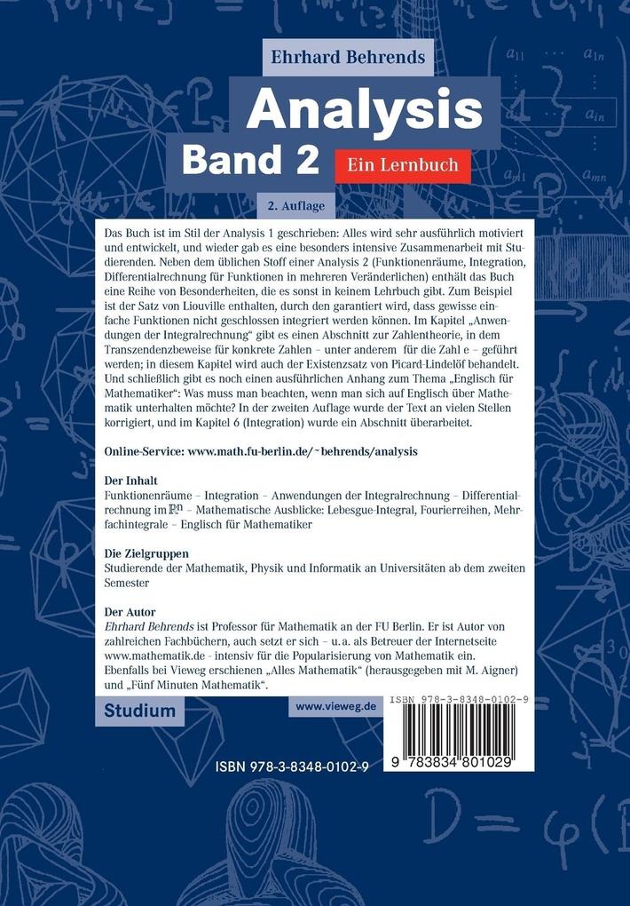 Weitere Ansicht: Analysis Band 2 | Ehrhard Behrends