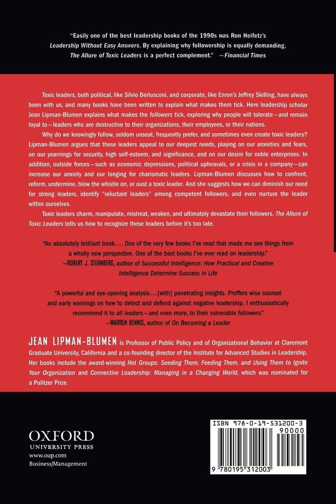 Weitere Ansicht: The Allure of Toxic Leaders | Jean Lipman-Blumen