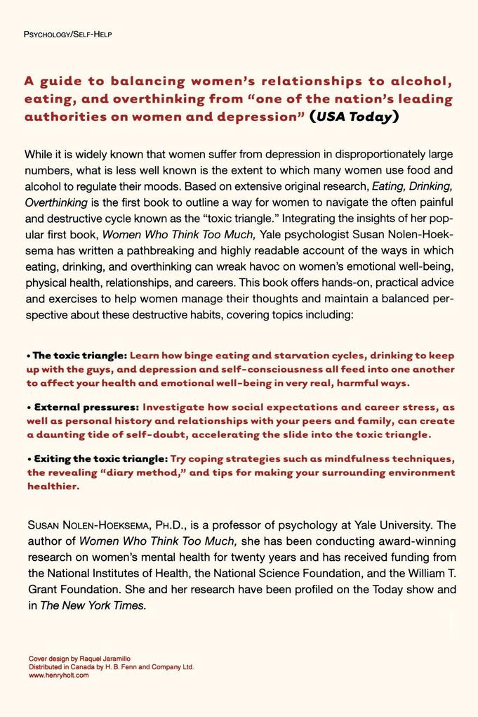 Weitere Ansicht: Eating, Drinking, Overthinking | Susan Nolen-Hoeksema