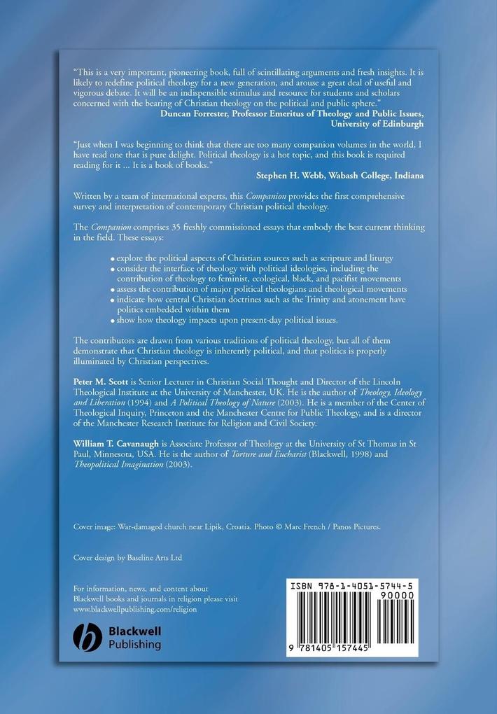 Weitere Ansicht: Blackwell Companion Political Theology
