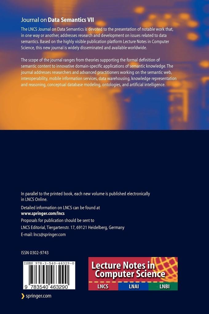 Weitere Ansicht: Journal on Data Semantics VII