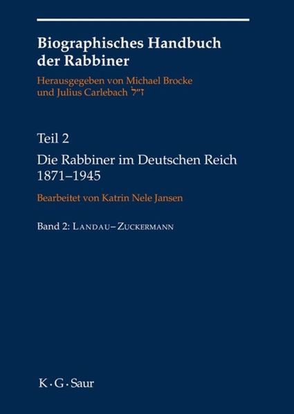 Produktbild: Die Rabbiner im Deutschen Reich 1871-1945