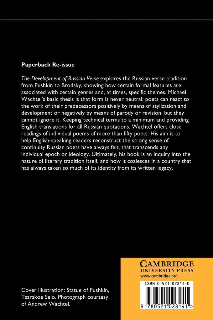 Weitere Ansicht: The Development of Russian Verse | Michael Wachtel