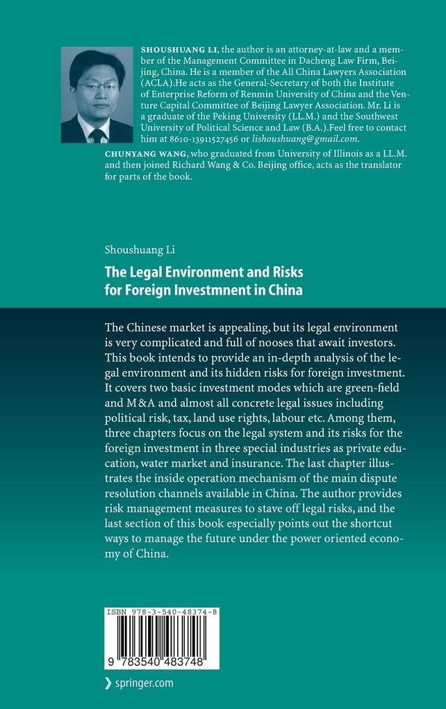 Weitere Ansicht: The Legal Environment and Risks for Foreign Investment in China | Shoushuang Li