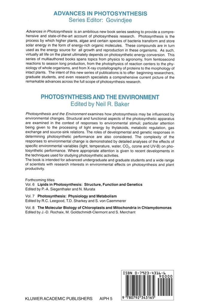 Weitere Ansicht: Photosynthesis and the Environment