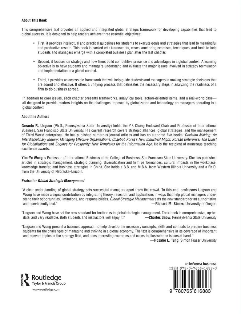 Weitere Ansicht: Global Strategic Management | Gerardo R Ungson, Yim-Yu Wong