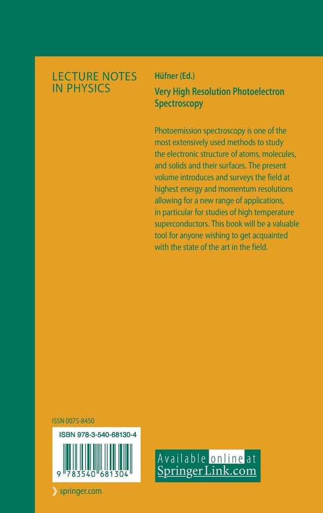 Weitere Ansicht: Very High Resolution Photoelectron Spectroscopy