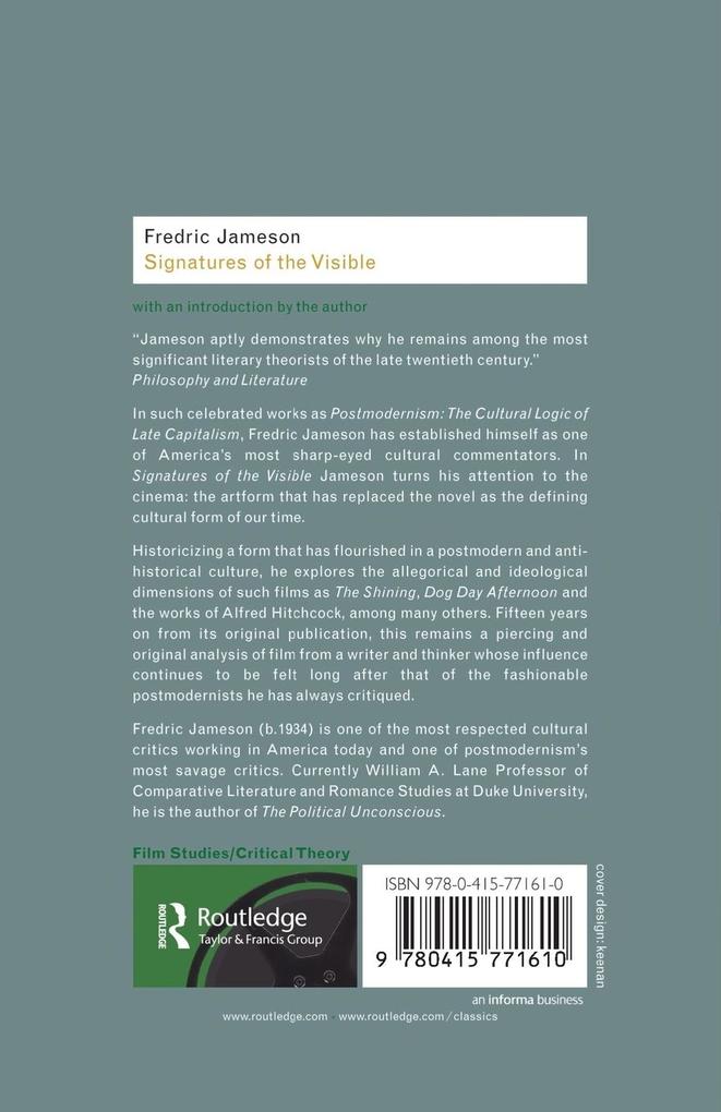 Weitere Ansicht: Signatures of the Visible | Fredric Jameson