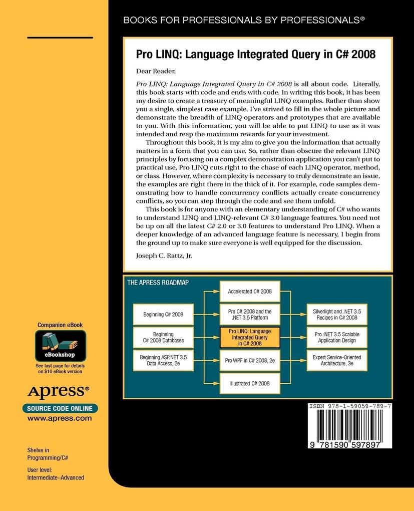 Weitere Ansicht: Pro LINQ | Joseph Rattz