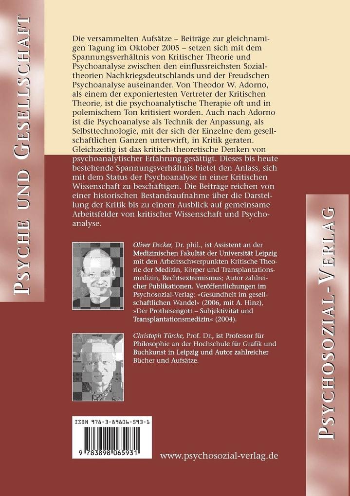 Weitere Ansicht: Kritische Theorie - Psychoanalytische Praxis