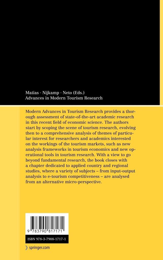 Weitere Ansicht: Advances in Modern Tourism Research