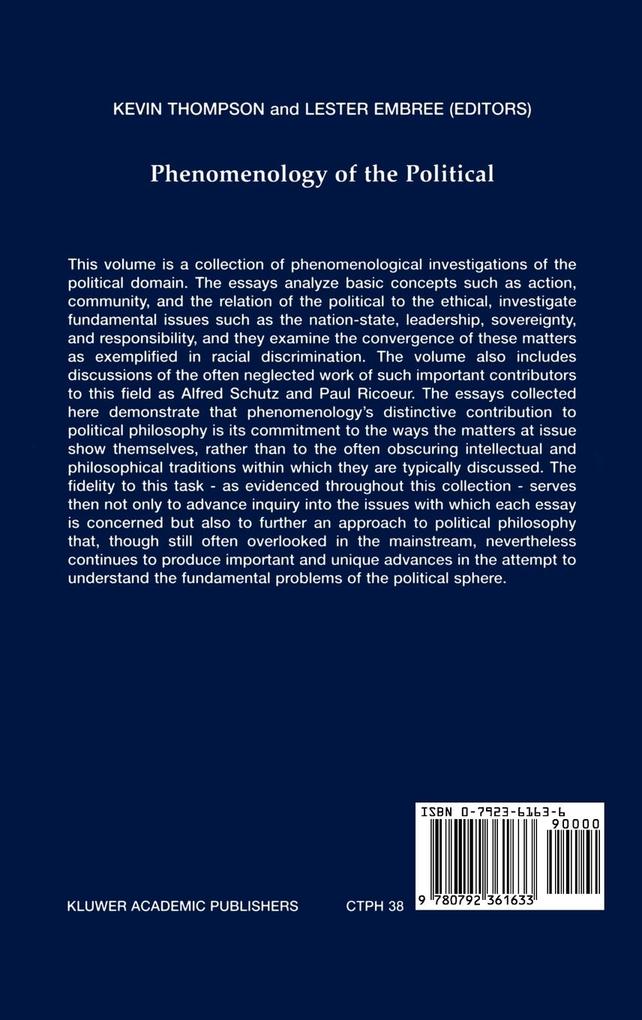 Weitere Ansicht: Phenomenology of the Political