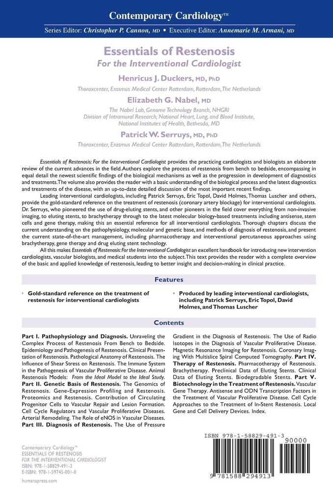 Weitere Ansicht: Essentials of Restenosis