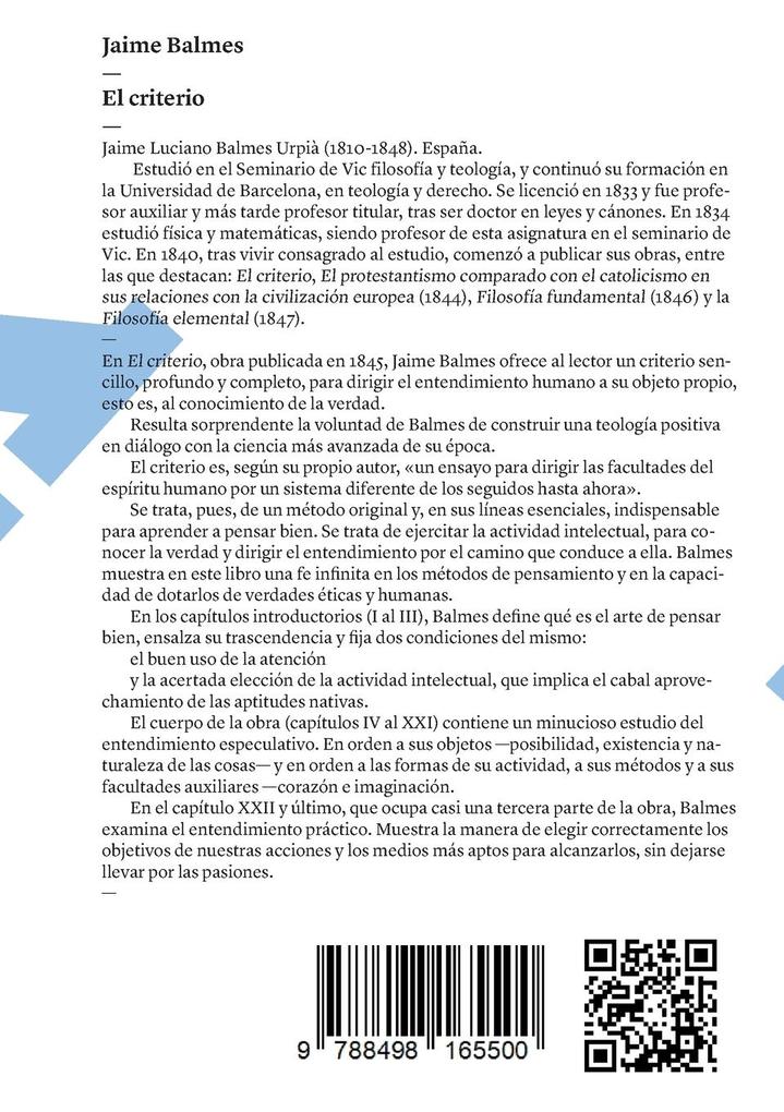 Weitere Ansicht: El criterio | Jaime Balmes