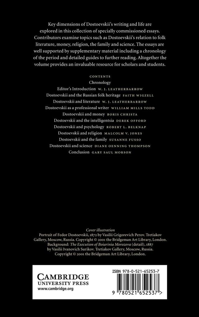 Weitere Ansicht: The Cambridge Companion to Dostoevskii | William J. Leatherbarrow