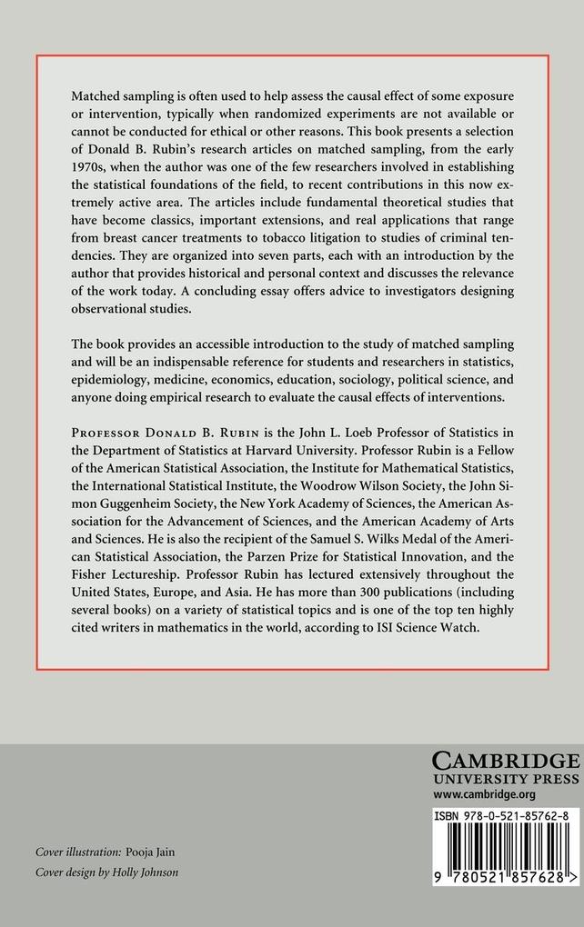 Weitere Ansicht: Matched Sampling for Causal Effects | Donald B. Rubin