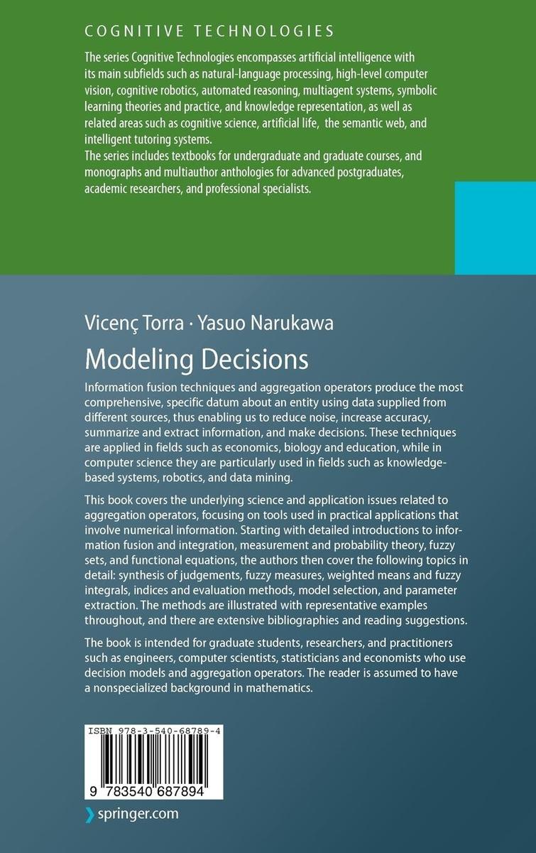 Weitere Ansicht: Modeling Decisions | Yasuo Narukawa, Vicenç Torra