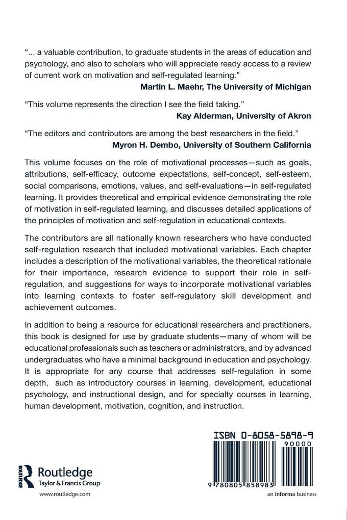 Weitere Ansicht: Motivation and Self-Regulated Learning