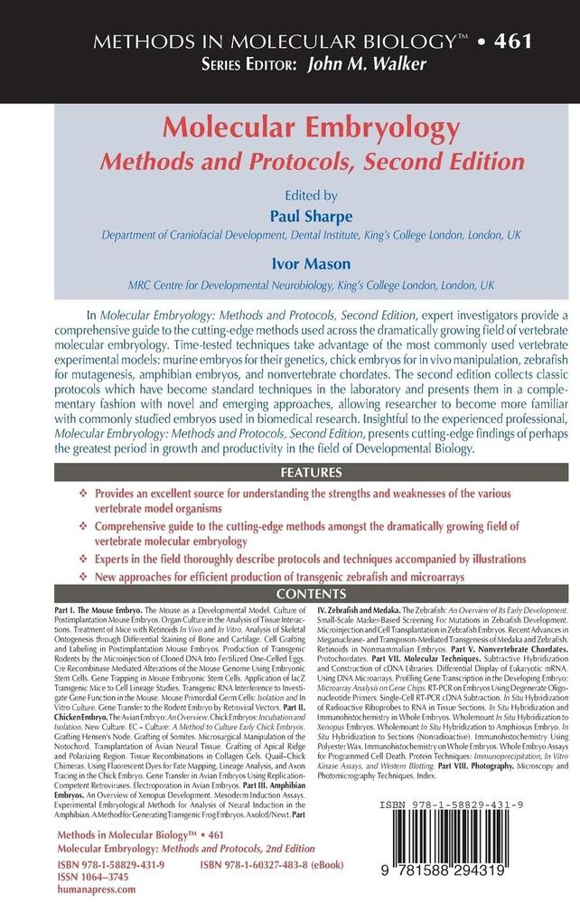 Weitere Ansicht: Molecular Embryology