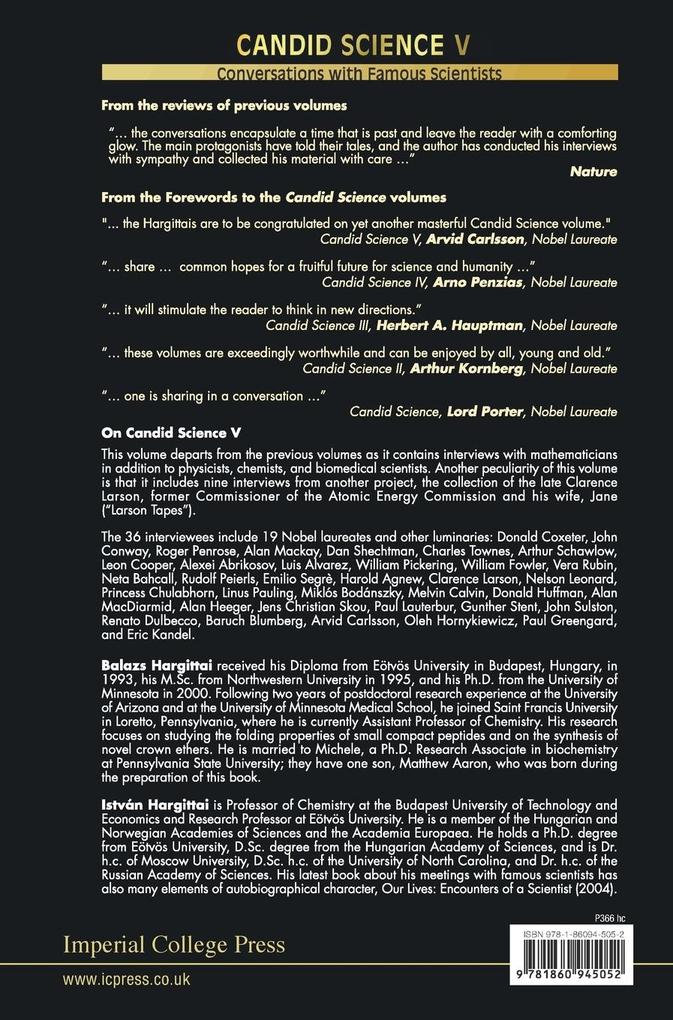 Weitere Ansicht: CANDID SCIENCE V | Hargittai Balazs