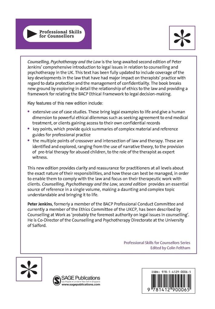 Weitere Ansicht: Counselling, Psychotherapy and the Law | Peter Jenkins