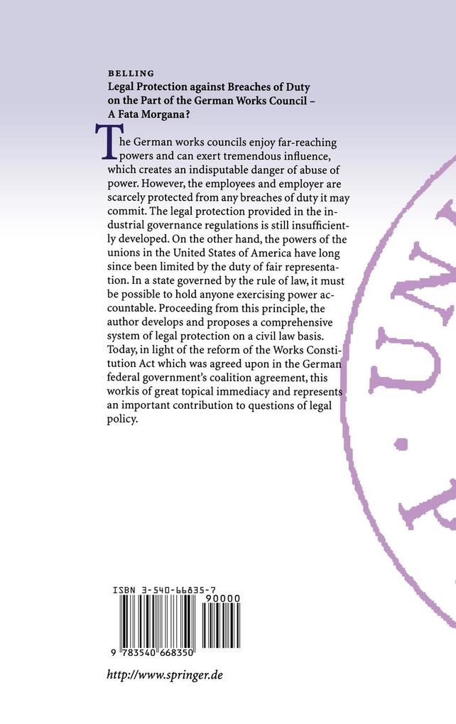 Weitere Ansicht: Legal Protection against Breaches of Duty on the Part of the German Works Council - A Fata Morgana? | Detlev W. Belling