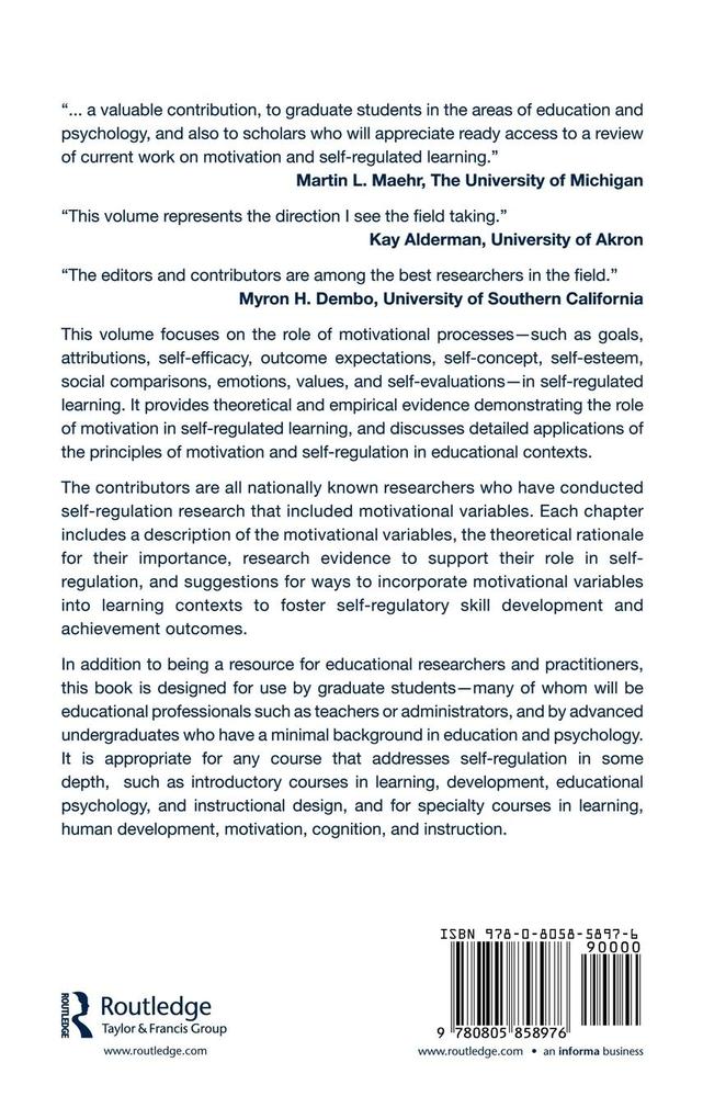 Weitere Ansicht: Motivation and Self-Regulated Learning