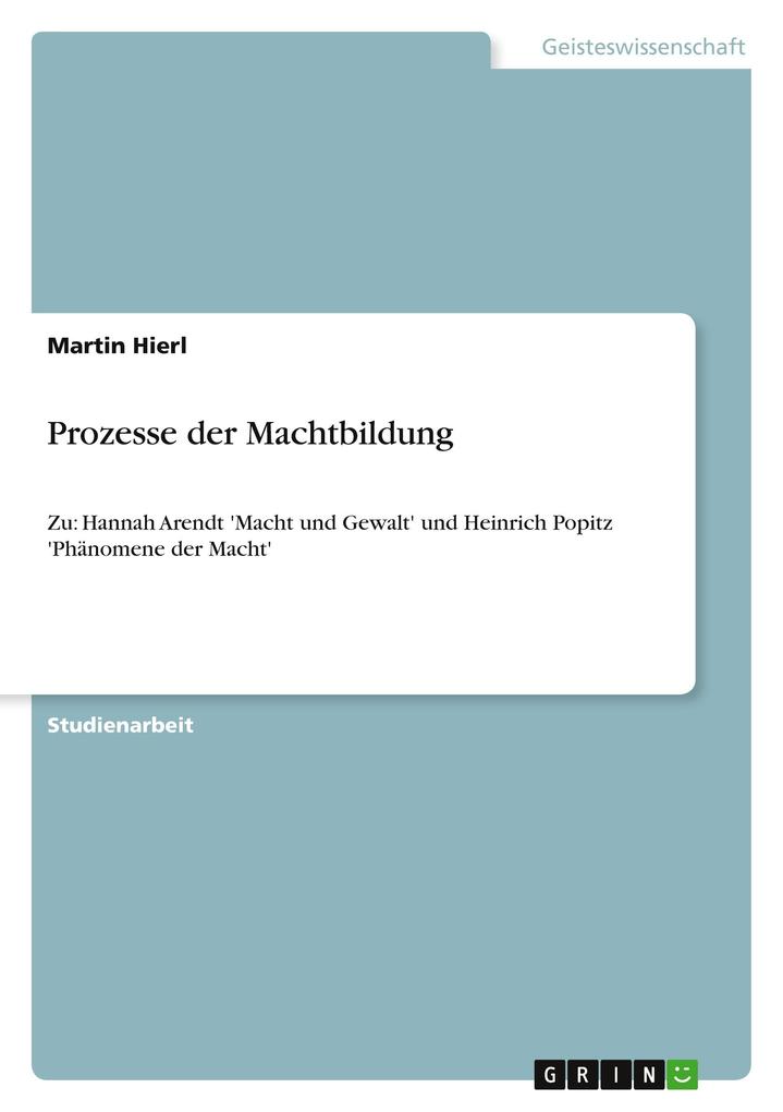 Produktbild: Prozesse der Machtbildung | Martin Hierl