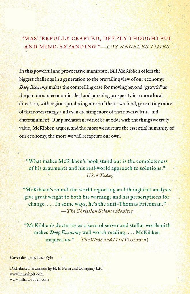 Weitere Ansicht: Deep Economy | Bill McKibben