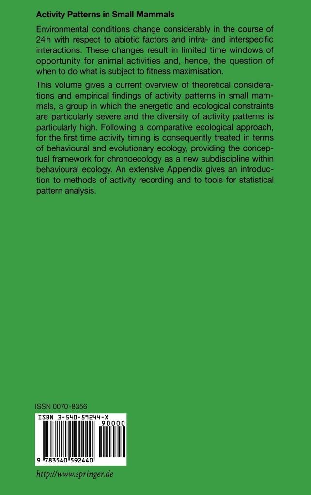 Weitere Ansicht: Activity Patterns in Small Mammals