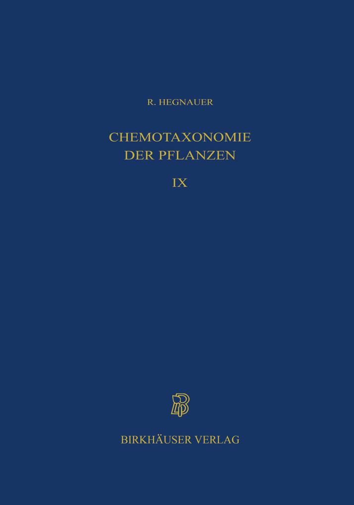 Produktbild: Chemotaxonomie der Pflanzen | R. Hegnauer