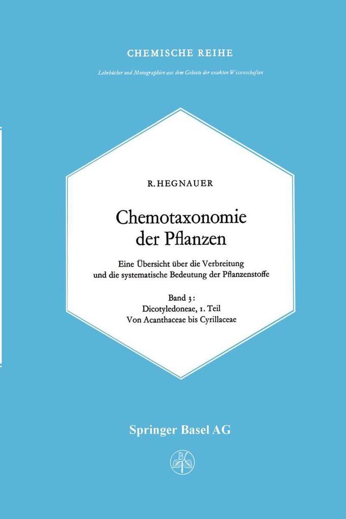 Produktbild: Chemotaxonomie der Pflanzen | R. Hegnauer