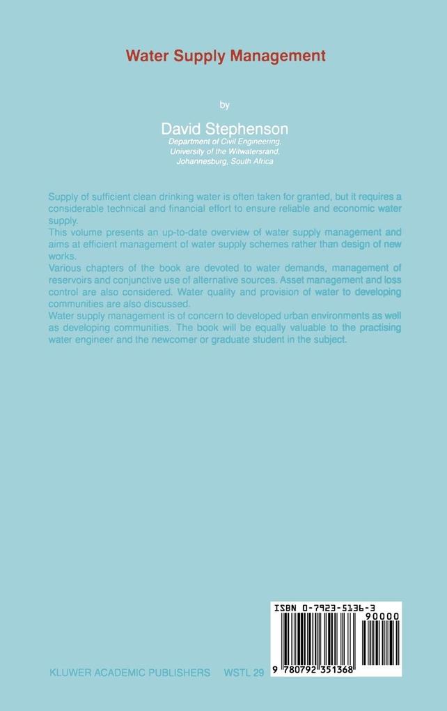Weitere Ansicht: Water Supply Management | D. Stephenson