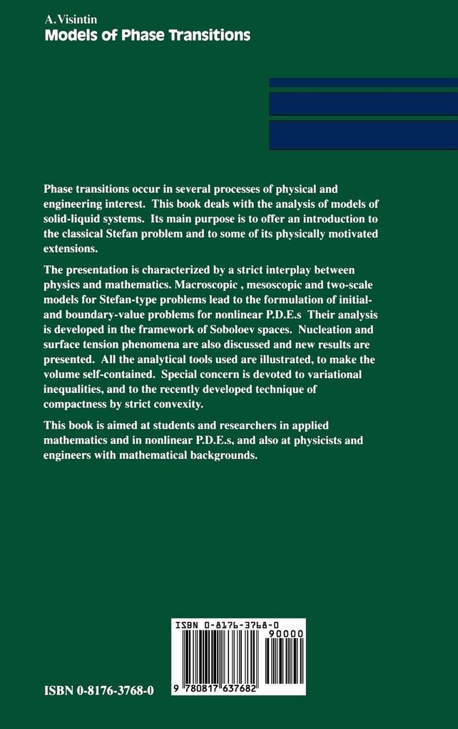 Weitere Ansicht: Models of Phase Transitions | Augusto Visintin