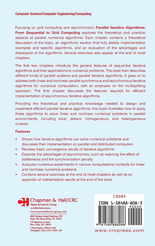 Weitere Ansicht: Parallel Iterative Algorithms | Jacques Mohcine Bahi, Sylvain Contassot-Vivier, Raphael Couturier