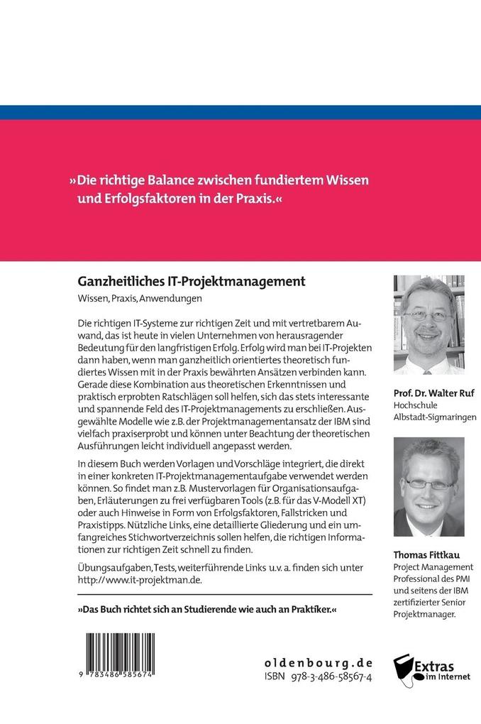 Weitere Ansicht: Ganzheitliches IT-Projektmanagement | Walter Ruf, Thomas Fittkau