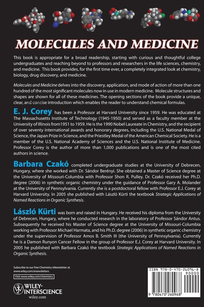 Weitere Ansicht: Molecules and Medicine | E. J. Corey, Barbara Czako, Laszlo Kurti