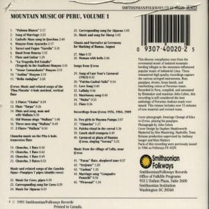 Weitere Ansicht: MOUNTAIN MUSIC OF PERU | VARIOUS