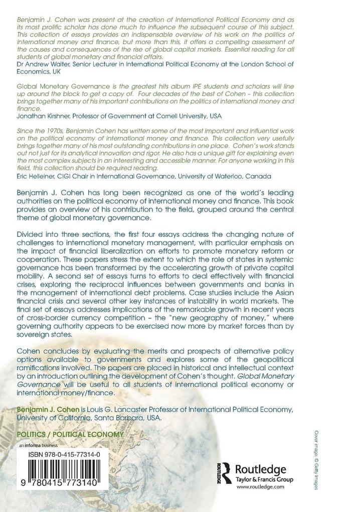 Weitere Ansicht: Global Monetary Governance | Benjamin J. Cohen