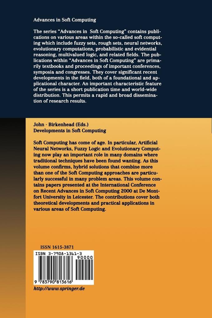 Weitere Ansicht: Developments in Soft Computing