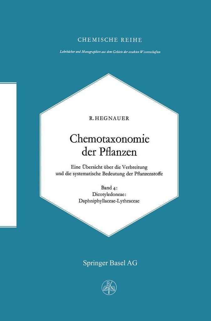 Produktbild: Chemotaxonomie der Pflanzen | R. Hegnauer